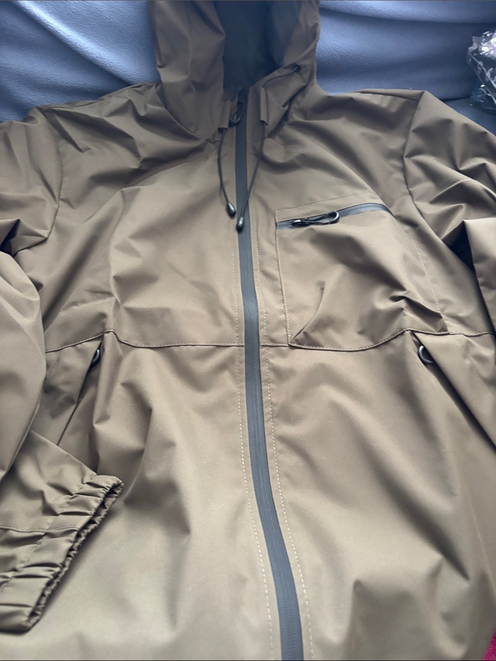 Men's Olive Hooded Waterproof Jacket